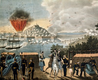 Risorgimento - Expedition der Tausend oder Rothemden von Giuseppe Garibaldi - Belagerung von Gaeta, Italien von Unknown artist
