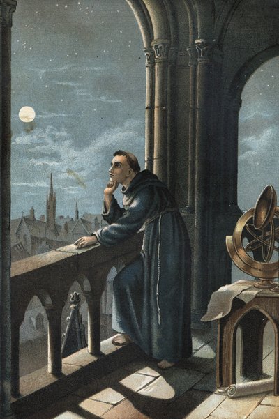 Roger Bacon in Oxford. Franziskanermönch, Theologe, Philosoph und englischer Gelehrter (Ilchester, Somerset, ca. 1214 in Oxford) von Unknown artist