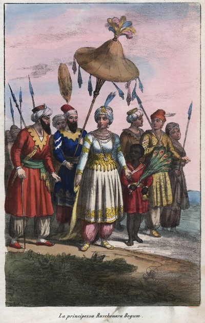 Roshanara Begum (1617-1671) - Kaiserliche Prinzessin des Mogulreichs - Gravur aus 