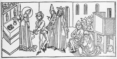 Heiliger Matthäus. Gravur aus „Leben der Heiligen - sommerteil“ (Das Buch der Heiligen) von Jacobus (James) von Voragine (1228-1298). Lübeck 1488 von Unknown artist