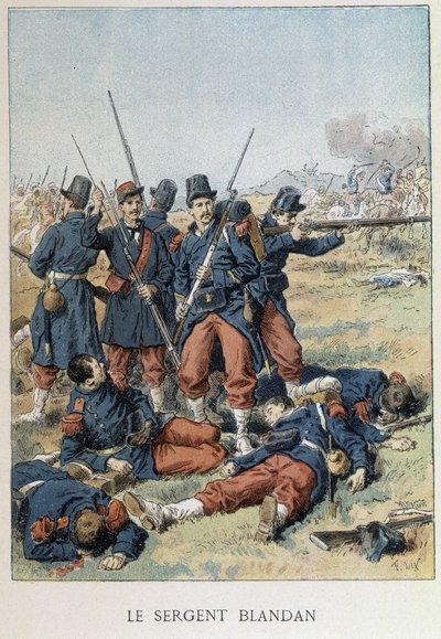 Sergeant Blandan starb während der Eroberung Algeriens 1842 - in „Die Geschichte Frankreichs“ von Unknown artist