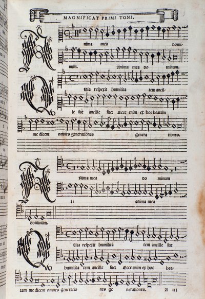 Notenseite des Magnificat von Giovanni Animuccia von Unknown artist