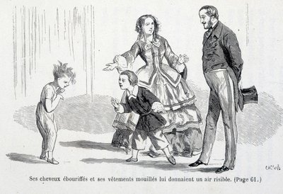 Sophie nass - in „Die Missgeschicke der Sophie“ von der Gräfin von Ségur, Hachette von Unknown artist