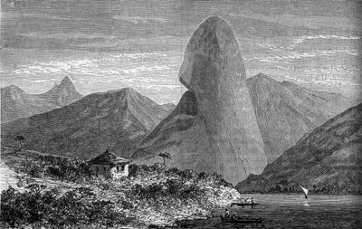 Zuckerhut, nahe Rio de Janeiro, Brasilien. Gravur in „Le Journal de la jeunesse“ von Unknown artist