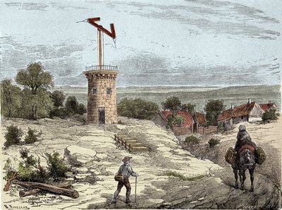 Telegraf: Telegraf von Claude Chappe um 1794 (Stich) von Unknown artist