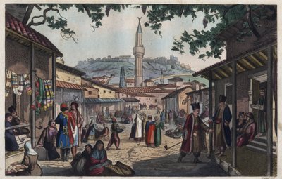 Der Basar-Markt von Athen im frühen 19. Jahrhundert - Le marché bazar d