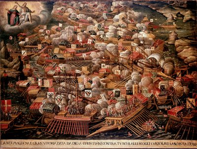 Die Schlacht von Lepanto vor der Küste Griechenlands, 1571 von Unknown artist