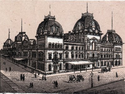 Das Zentraldepot in New York, USA in „Die Welt illustriert 168 Ansichten“. Undatiert (spätes 19. Jahrhundert) von Unknown artist