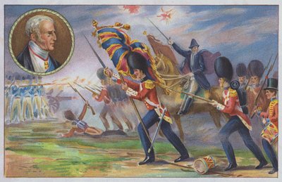 Der Herzog von Wellington kommandiert die britische Armee in der Schlacht von Waterloo von Unknown artist