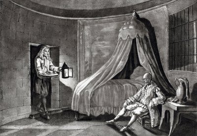 Der Eiserne Maske in seinem Gefängnis auf der Insel Sainte-Marguerite von Unknown artist