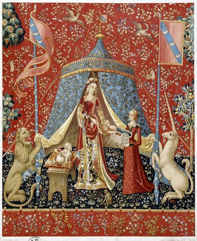 Die Dame mit dem Einhorn. Reproduktion eines Wandteppichs aus dem Jahr 1500 - Faksimile von Unknown artist