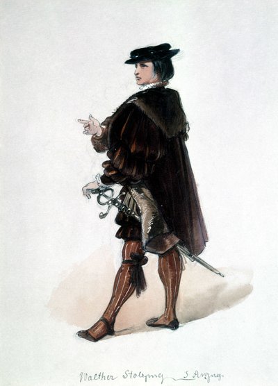 Die Meistersinger von Nürnberg, Oper von Richard Wagner: Kostüm von Walther von Stolzing für die erste Aufführung. Wagner-Museum Bayreuth. von Unknown artist