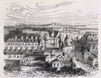 Der Palais des Tournelles, gegenüber dem Hôtel Saint Paul - Gravur, spätes 19. Jahrhundert von Unknown artist