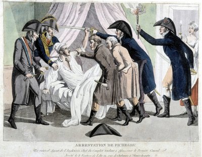 Die Verhaftung von Pichegru - Gravur von Unknown artist