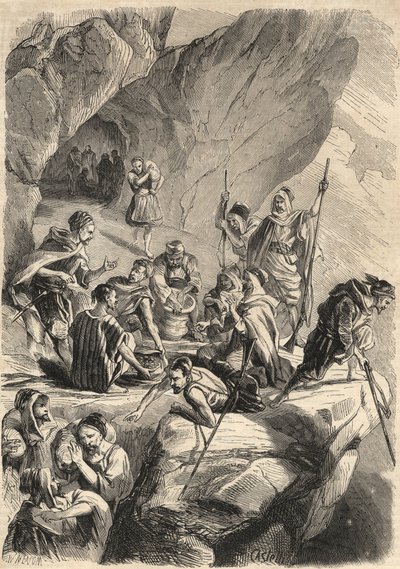 Die Fälscher von Kabylien im Jahr 1857. (Fälschung). Gravur in „Le Monde illustrious“ von 1857. Private Sammlung. von Unknown artist