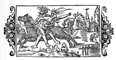 Der Teufel trägt eine Hexe - in „Historia de Gentibus Septentrionalibus“ von Olaus Magnus, Rom 1555 von Unknown artist