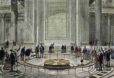 Das berühmte Pendel-Experiment von Leon Foucault im Jahr 1851, das die Rotation der Erde im Pantheon in Paris demonstriert. von Unknown artist