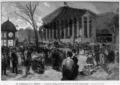 Die Beerdigung von Léon Gambetta: Die Umgebung des Hauses der Abgeordneten, 6. Januar von Unknown artist