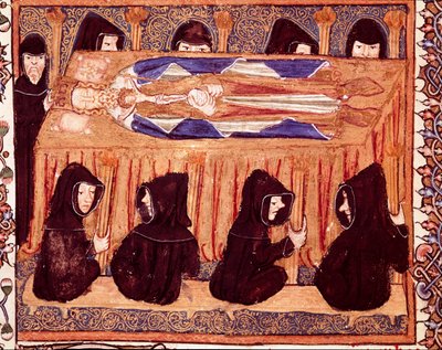 Das Begräbnis eines Königs (Miniatur aus dem Manuskript „Liber regalis“) von Unknown artist