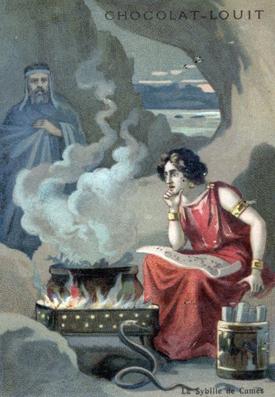 Die Priesterin Kumeische Sibylle, die über das Apollonische Orakel in Cumae, einer griechischen Kolonie in der Nähe von Neapel, Italien, präsidiert von Unknown Artist