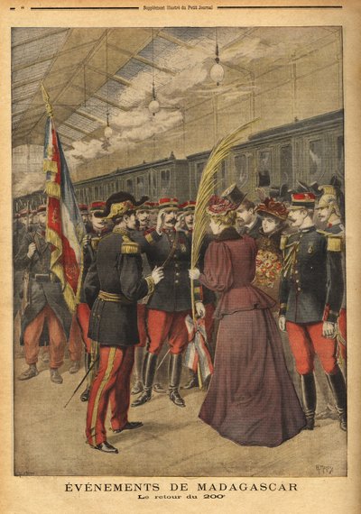 Die Rückkehr des 200. Regiments von Oberst Brice Bizot (1848-1929) nach Port Vendres von Unknown artist