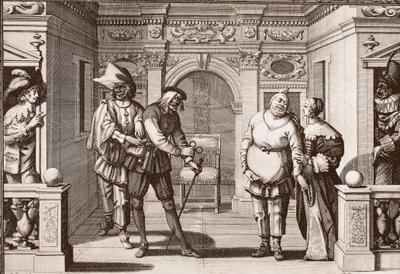 Die königliche Truppe der italienischen Komödie im Theater des Hôtel de Bourgogne, Rue Mauconseil in Paris von Unknown artist