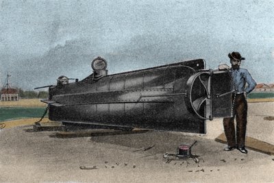 Das U-Boot CSS H. L. Hunley, verwendet von der Marine der Konföderierten Staaten während des Sezessionskrieges. 1861-1865 Gravur des 19. Jahrhunderts von Unknown artist