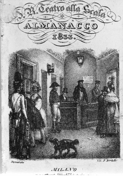 Das Kartenbüro des Teatro alla Scala, Almanach von 1833 von Unknown artist