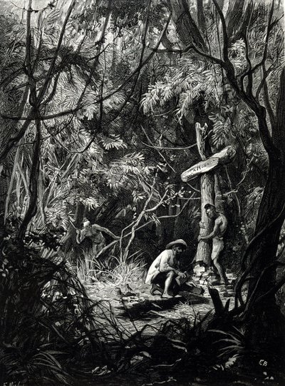 Das Grab des Entdeckers Henri Mouhot in Indochina von Unknown artist