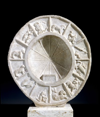Die Tierkreiszeichen dargestellt auf einem Sonnenmeridian des 15. Jahrhunderts von Unknown artist