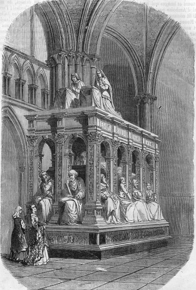 Grab von Ludwig XII., König von Frankreich (1462-1515) und Anne von Bretagne (1477-1514). Gravur aus dem 19. Jahrhundert. von Unknown artist