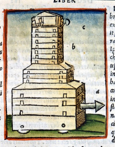 Schildkröte, Panzer - in „De architectura“ von Vitruv aus 1630. von Unknown artist