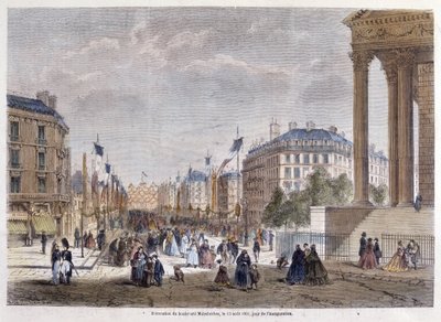 Transformationen von Paris unter dem Zweiten Kaiserreich, Haussmann Paris. Einweihung des Boulevard Malesherbes (Haussmann-Arbeiten) von Unknown artist