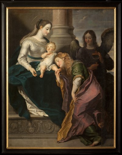 Triptychon. Signiert L. Segers (?). Wappenschild mit Text Omnia enpitras (?). 1627. von Unknown artist