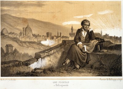 Ugo Foscolo (1778 - 1827), italienischer Dichter und Romanautor, in Bellosgardo - in „Storia d