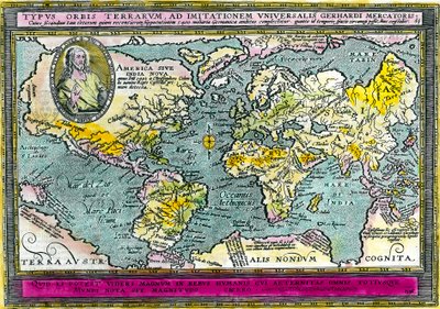 Universale geografische Karte (Weltkarte) von 1596 von Unknown artist