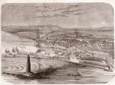 Ansicht von Livorno (Livorno - Toskana - Toskana) - Toskana - Gravur 1860 von Unknown artist