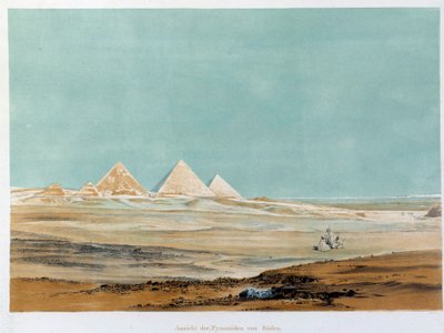 Ansicht der Pyramiden von Gizeh, Ägypten. Illustration des 19. Jahrhunderts Paris, Collège de France von Unknown artist