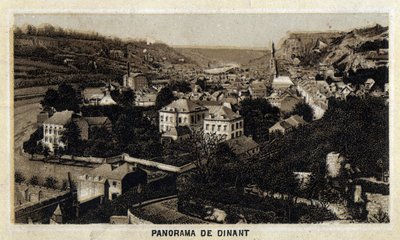 Ansicht der Stadt Dinant, Wallonien, Belgien. Chromolithographie aus dem späten 19. Jahrhundert. von Unknown artist