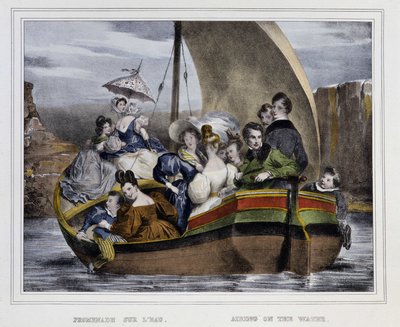 Spaziergang auf dem Wasser (Lithografie, 19. Jahrhundert) von Unknown artist