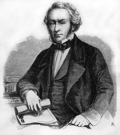 Porträt von Richard Cobden, britischer Ökonom und Politiker (1804-1865). Gravur von 1866 von Unknown artist