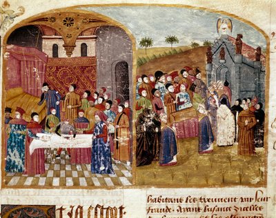 Das Begräbnis Alexanders des Großen. Miniatur aus „Buch der Taten Alexanders des Großen“ von Quintus Curtius Rufus von Unknown artist