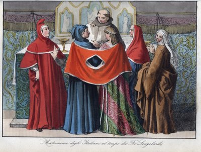 Die Hochzeit der Italiener zur Zeit der Langobardenkönige (568-774) von Unknown artist