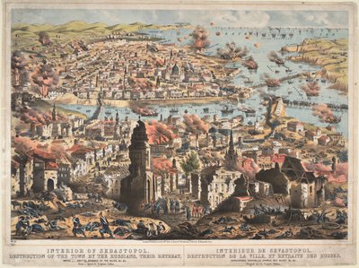 Innenansicht von Sewastopol, Zerstörung der Stadt durch die Russen, ihr Rückzug, 1855 von Unknown artillery officer