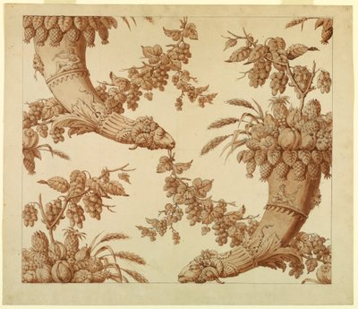 Zeichnung, Entwurf für Seidendamast, 1800–1815 von Unknown artistUnknown artist