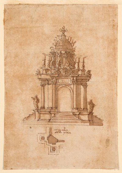 Zeichnung, Katafalk, ca. 1631 von Unknown artistUnknown artist