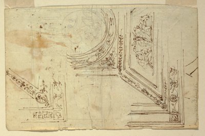 Zeichnung, Deckendekorationen, 1810–1820 von Unknown artistUnknown artist