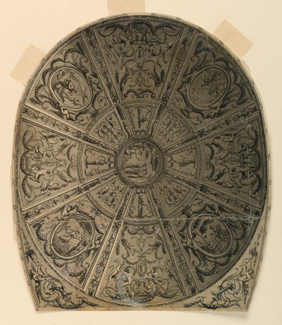 Zeichnung, Deckendesign: Dekoration für Theater, ca. 1790 von Unknown artistUnknown artist