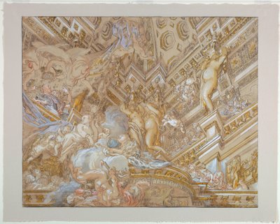 Zeichnung, Deckendesign, ca. 1727 von Unknown artistUnknown artist