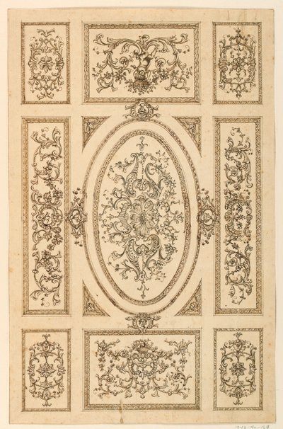 Zeichnung, Deckendesign, ca. 1750 von Unknown artistUnknown artist